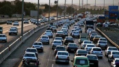 ترافیک سنگین ازاد راه تهران کرج