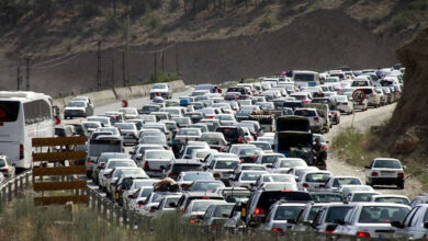 جاده چالوس و آزادراه قزوین ترافیک سنگین است
