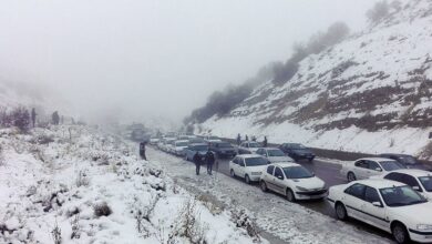 بارش برف و وضعیت ترافیک در جاده های شمال