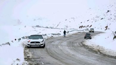 درخواست پلیس راه از رانندگان درپی بارش برف در جاده چالوس