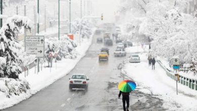 برف و کولاک در راه تهران