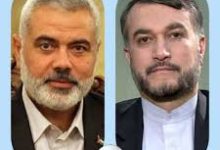 گفتگوی تلفنی وزیر خارجه ایران و اسماعیل هنیه