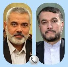 گفتگوی تلفنی وزیر خارجه ایران و اسماعیل هنیه
