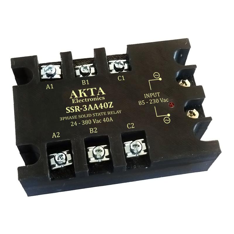 له الکترونیکی (SSR) سه فاز 40 آمپر AC-AC آکتا - گروه صنعتی پاک انرژی