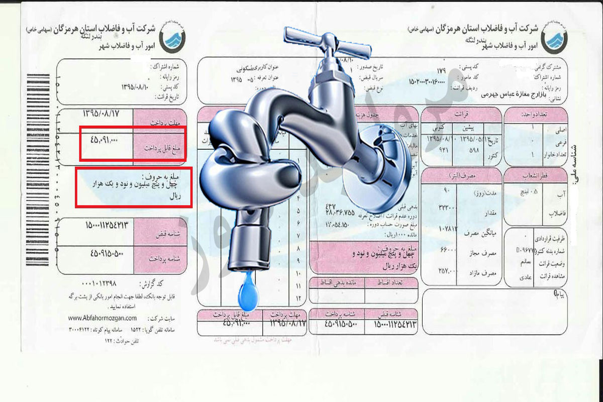 افزایش تعرفه آب