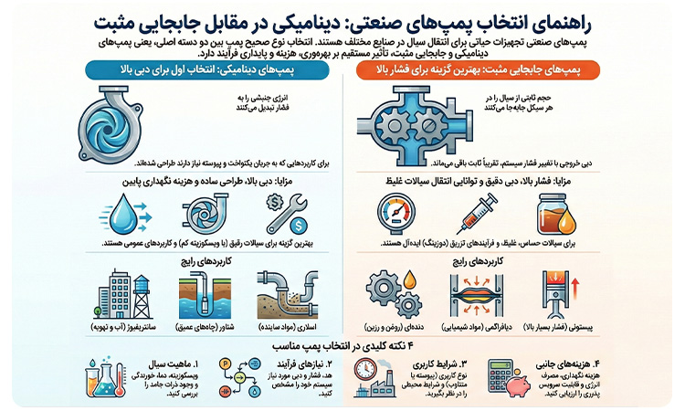 انواع پمپ های صنعتی و نحوه انتخاب