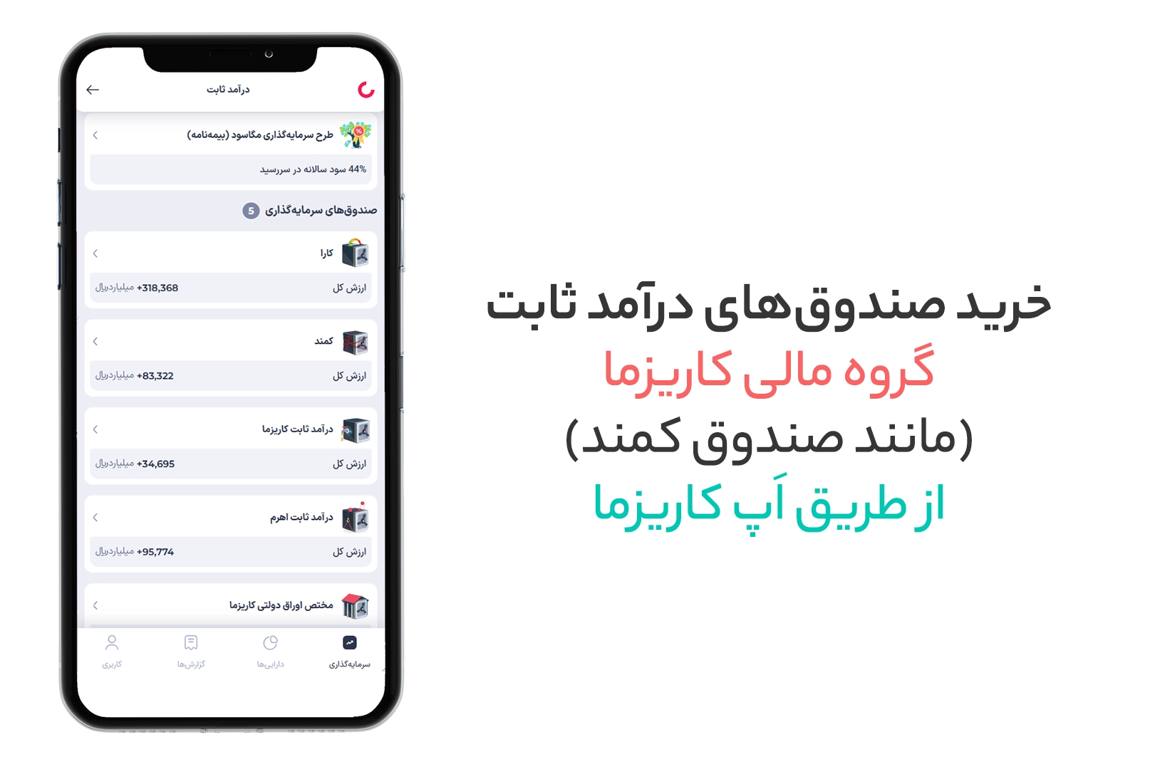 سرمایه‌گذاری از طریق اپلیکیشن کاریزما