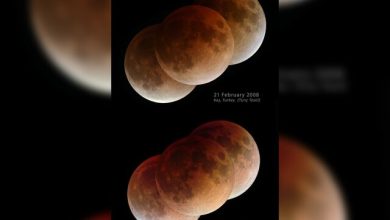 عکس روز ناسا از دو ماه‌گرفتگی مشابه در زمان‌های متفاوت