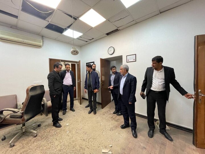 بازدید معاون پزشکیان از ساختمان‌ آسیب‌دیده معاونت راهبردی ریاست‌جمهوری
