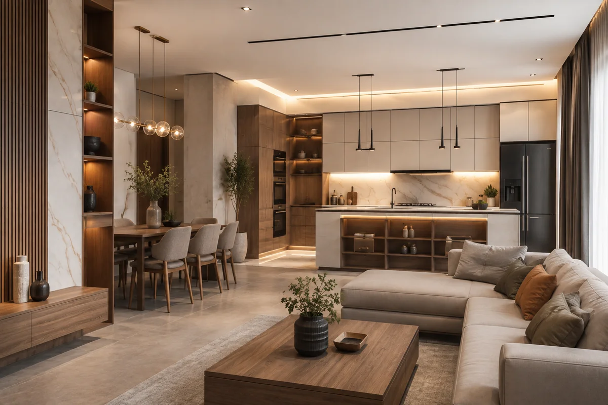 کابینت MDF و مبلمان مدرن در دکوراسیون داخلی