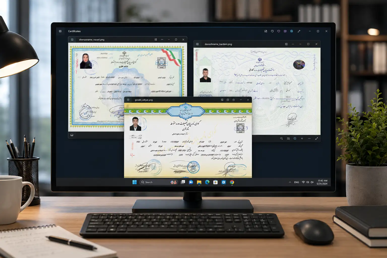هزینه خدمات فتوشاپ مدرک تحصیلی
