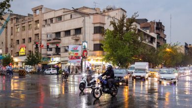 رگبار باران در برخی نقاط تهران