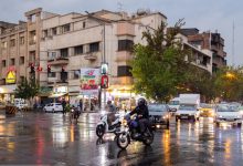 رگبار باران در نیمه شمالی تهران